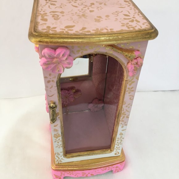 Vintage Wood Jewelry Box Refinished Upcycled Pink - Picture 6 of 14